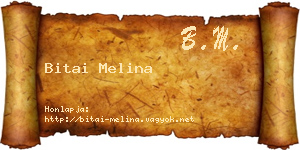 Bitai Melina névjegykártya
